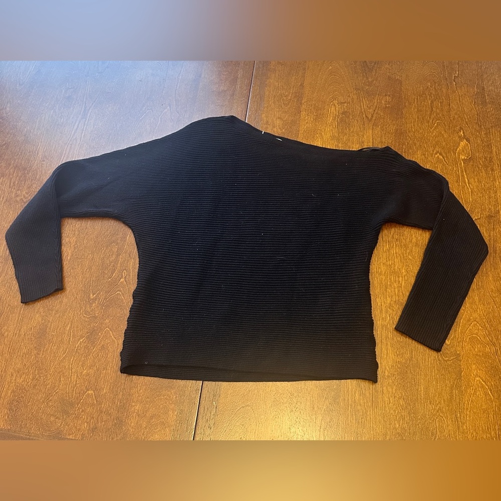 Treasure & Bond Black Off-the-Shoulder Sweater